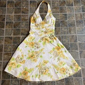 Ruby Rox Yellow Floral Backless Dress